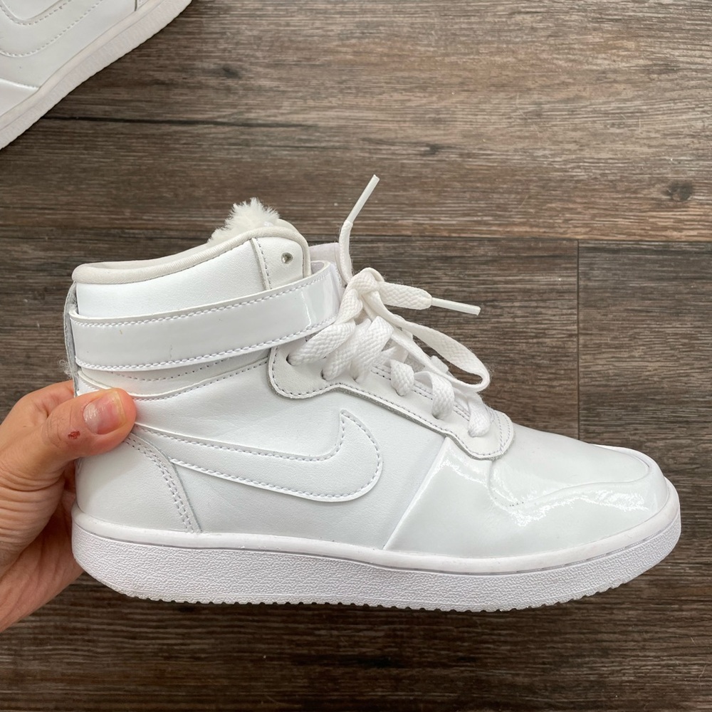Nike Ebernon High Triple White Faux Fur